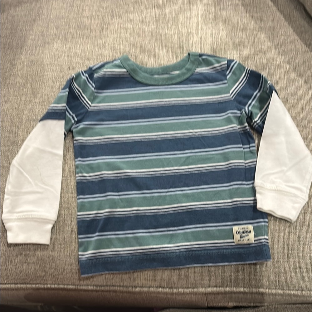 OshKosh B'gosh Blue and Green Long Sleeve Tee